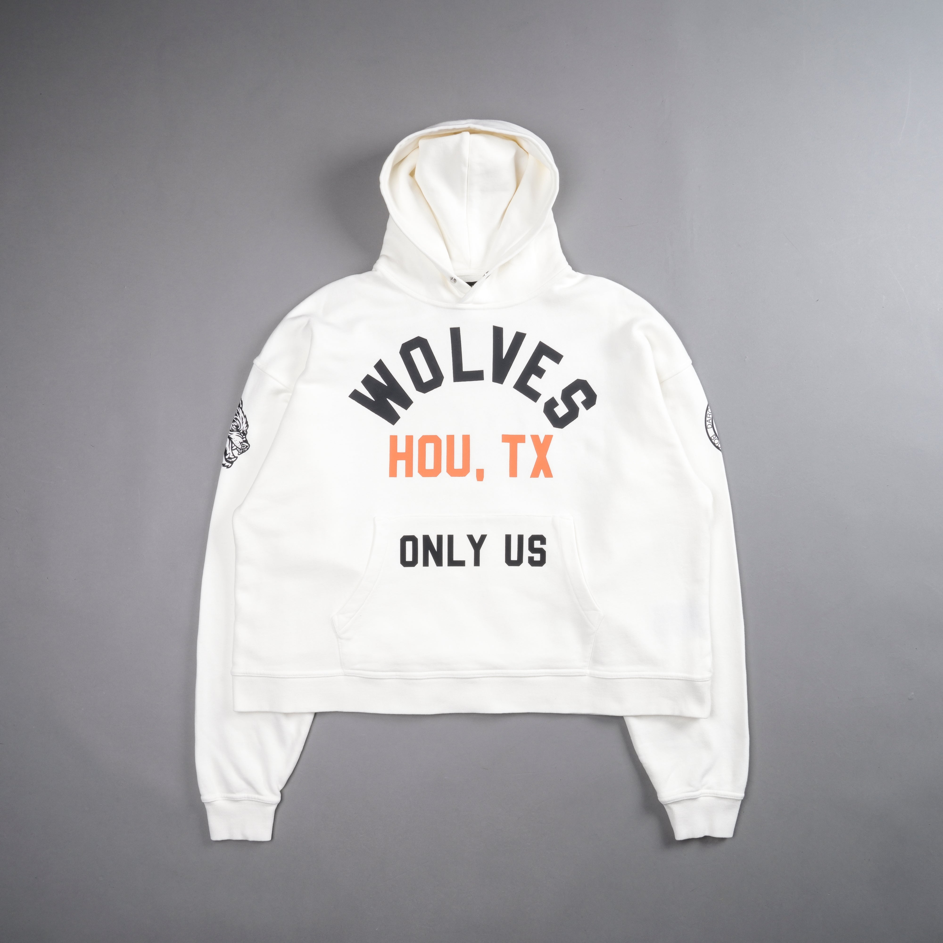 TX Wolves League "Box Cut" Hoodie in Cream