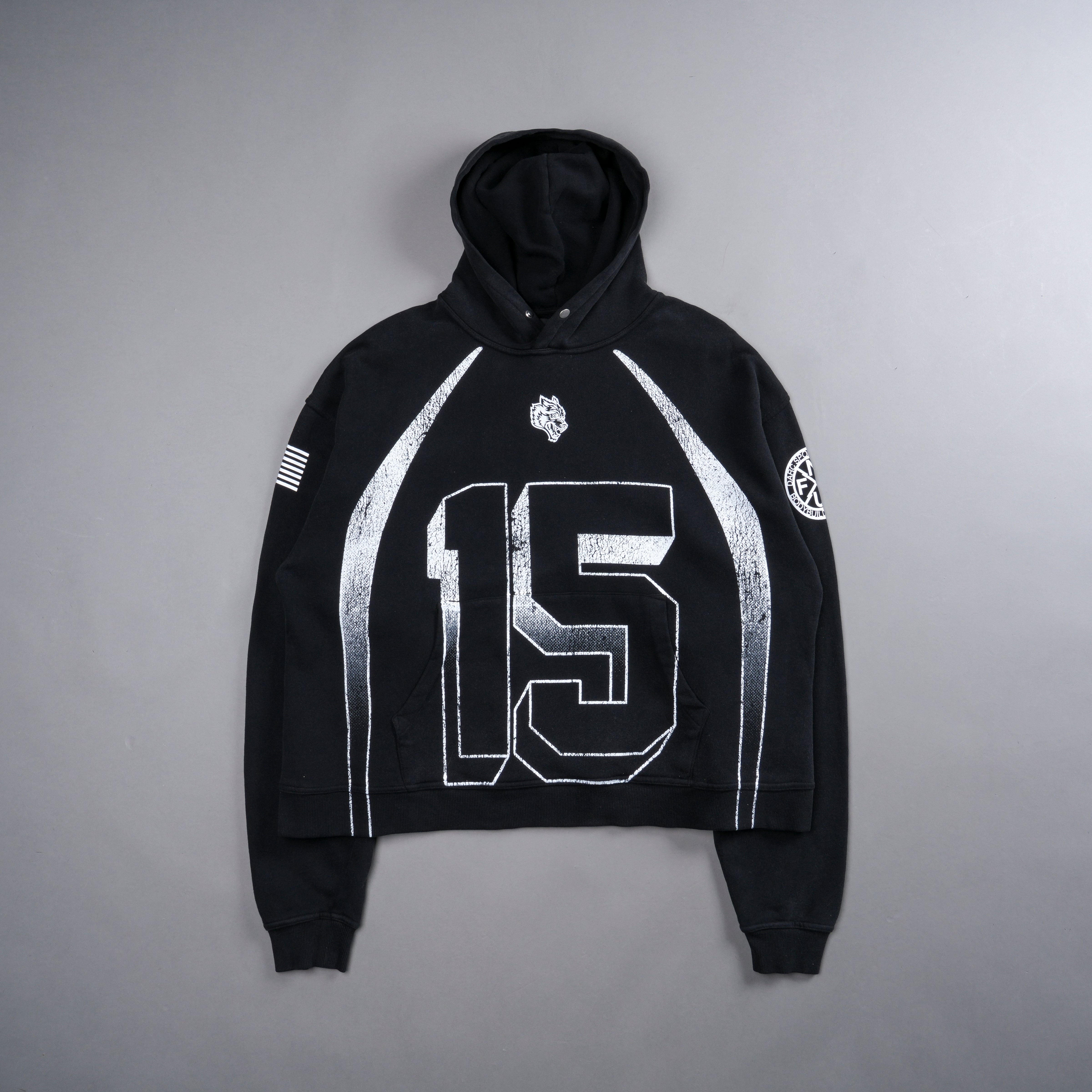 Game Time "Box Cut" Hoodie in Black/Cream