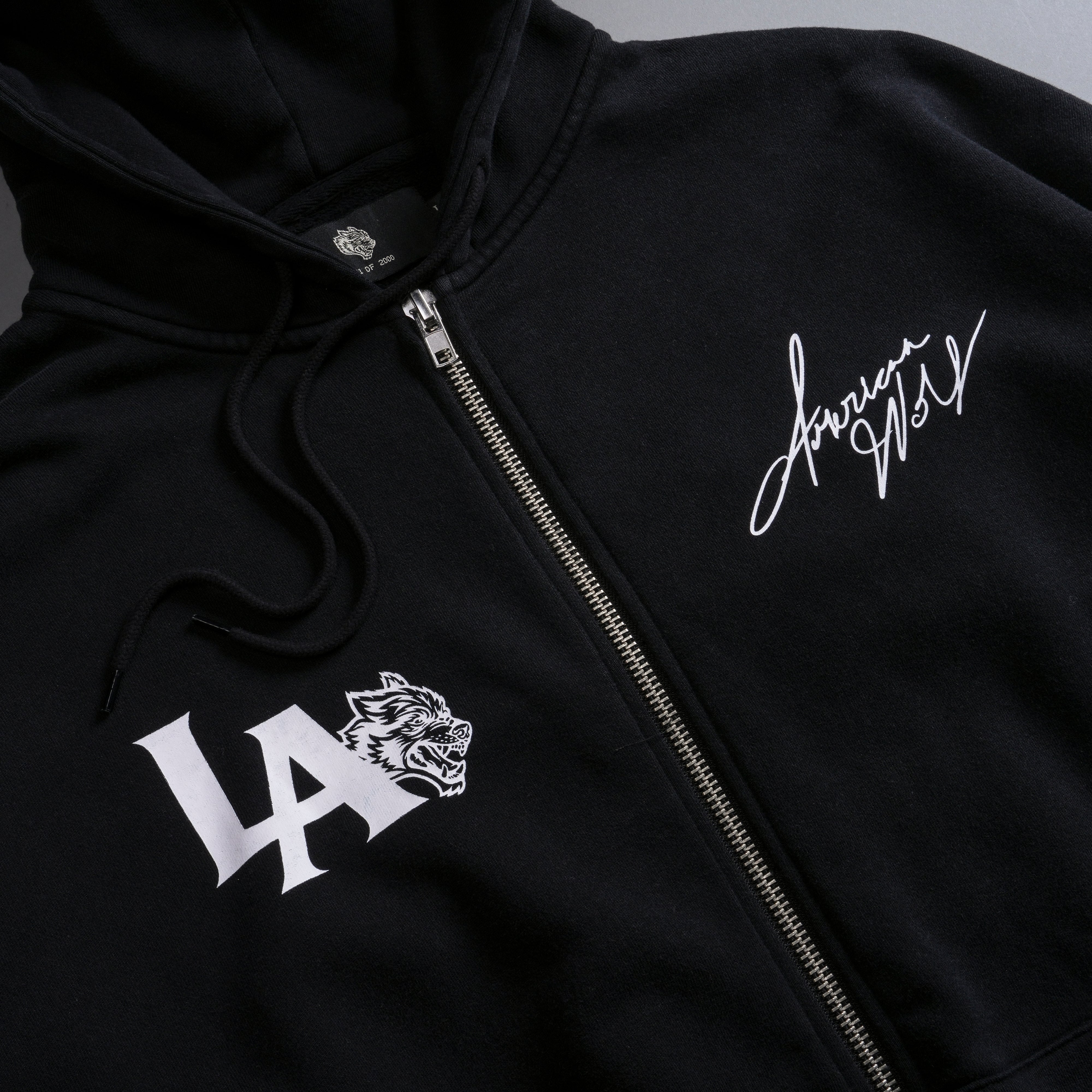 LA Wolf "Chambers" Zip Hoodie in Black