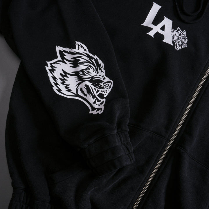 LA Wolf "Chambers" Zip Hoodie in Black