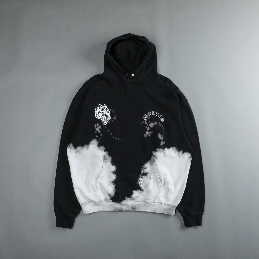 With Credence "Pierce" Hoodie in Black Beneath Us Acid Wash