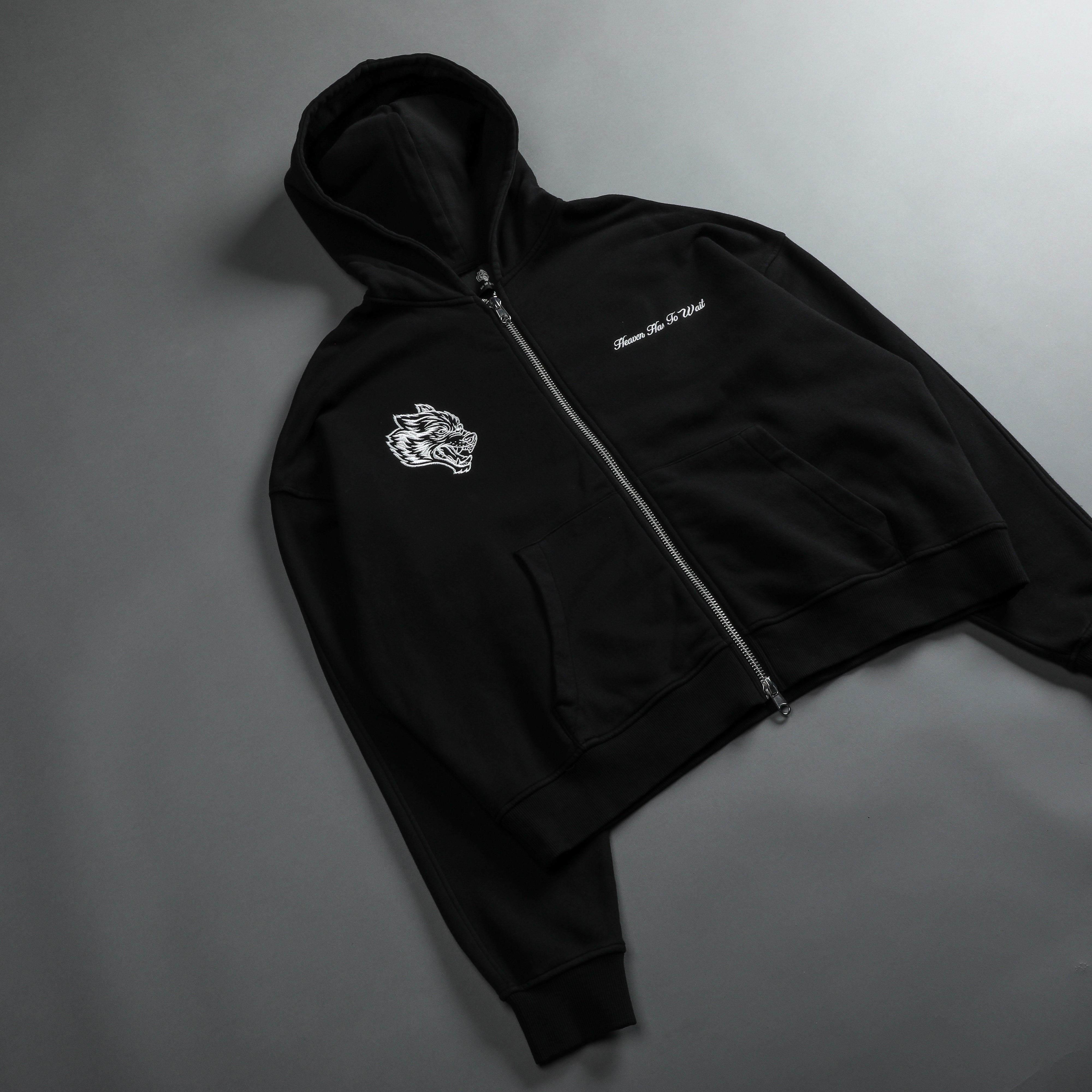 Time Darco Double Zip Hoodie in Black