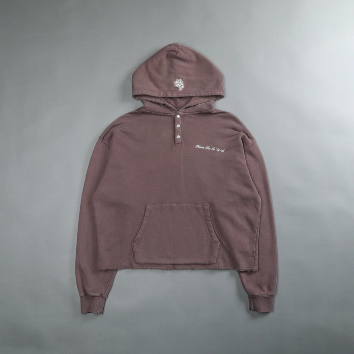 Not Yet Lemmy Snap "Placket" Hoodie in Shadow Mauve