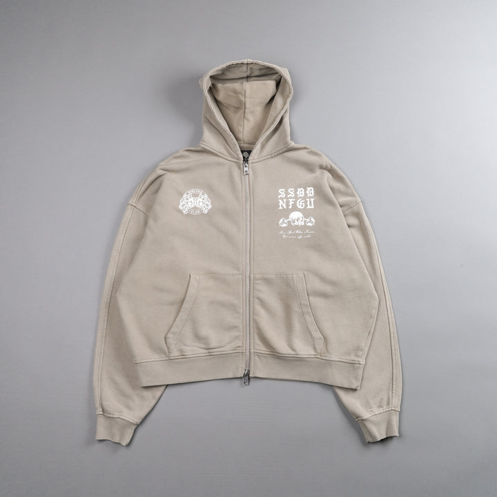 Brothers And Sisters Forever Darco Double Zip Hoodie in Taupe