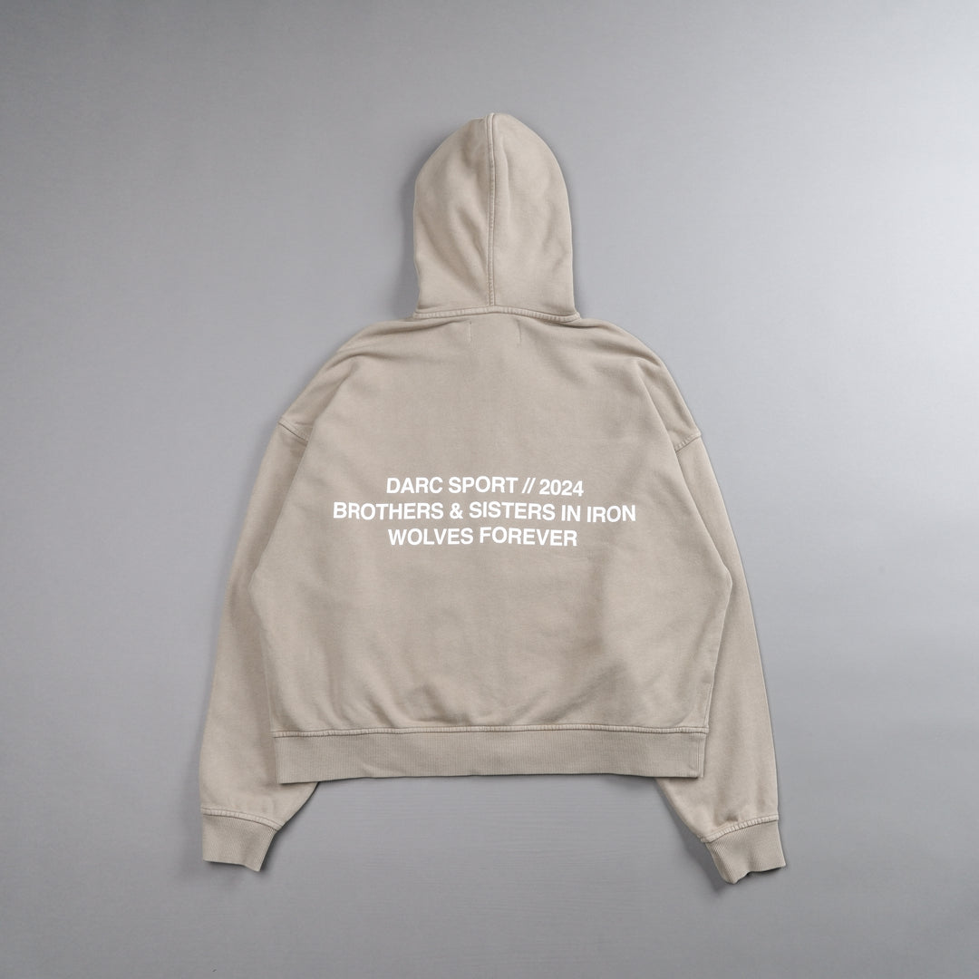 Brothers And Sisters Forever Darco Double Zip Hoodie in Taupe