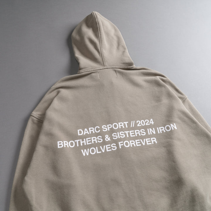 Brothers And Sisters Forever Darco Double Zip Hoodie in Taupe