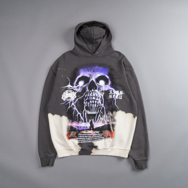 Through Our Eyes "Vintage Pierce" Hoodie in Wolf Gray Beneath Us Acid Wash