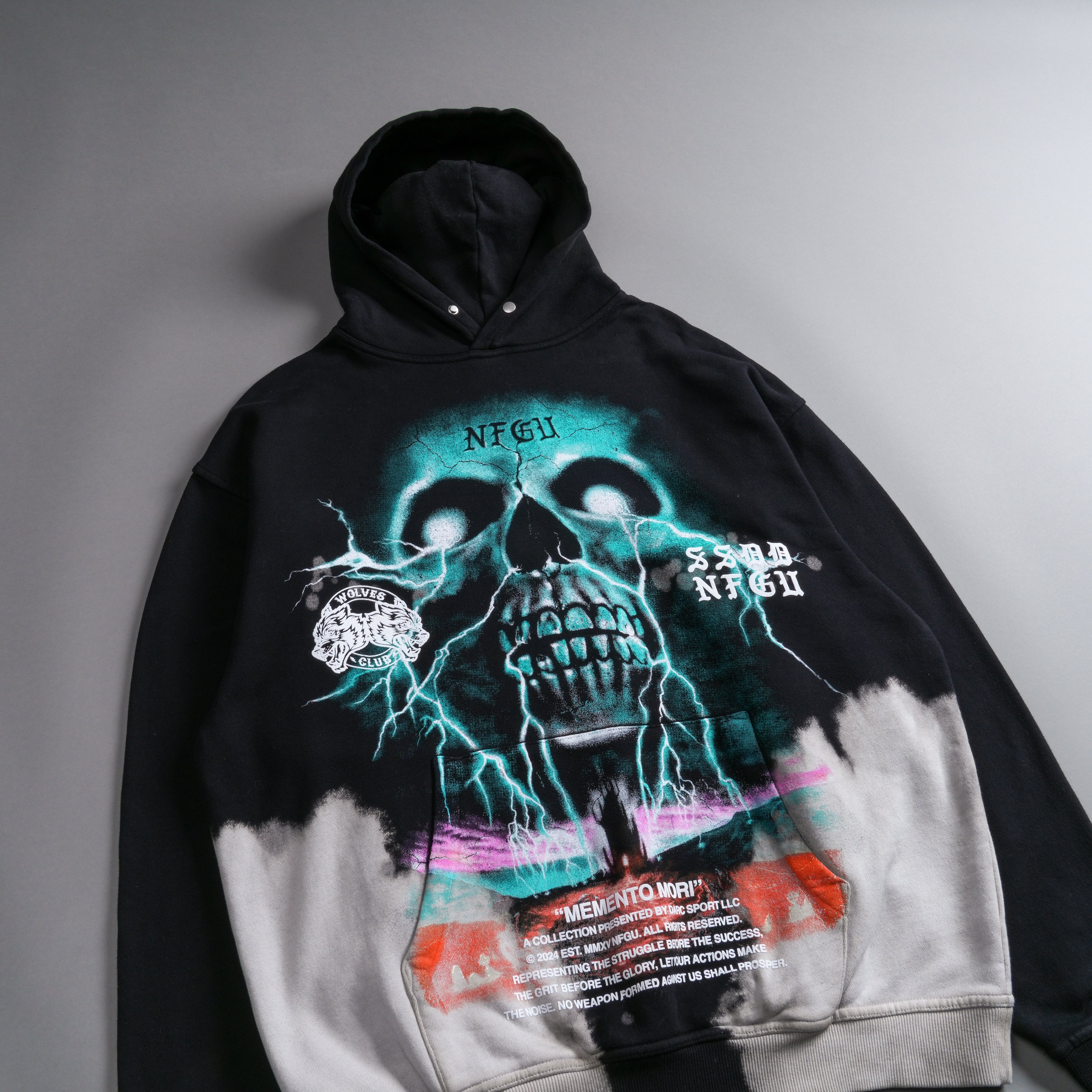 Through Our Eyes "Vintage Pierce" Hoodie in Black Beneath Us Acid Wash