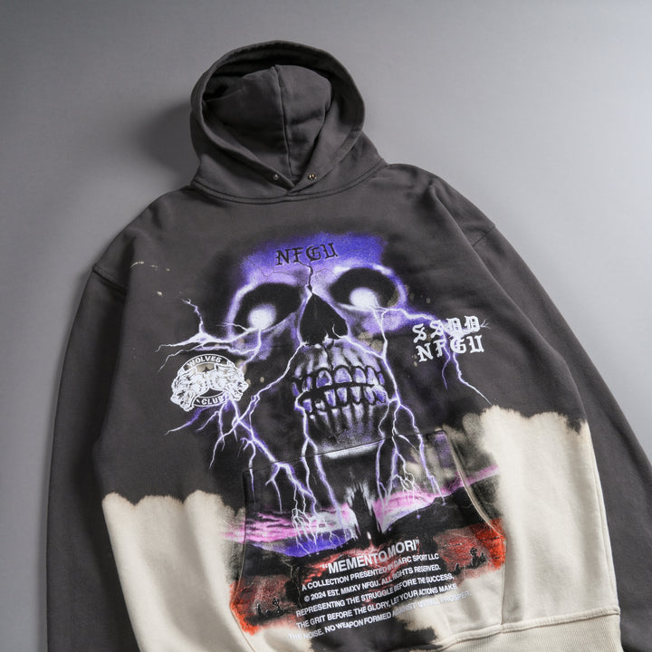 Through Our Eyes "Vintage Pierce" Hoodie in Wolf Gray Beneath Us Acid Wash