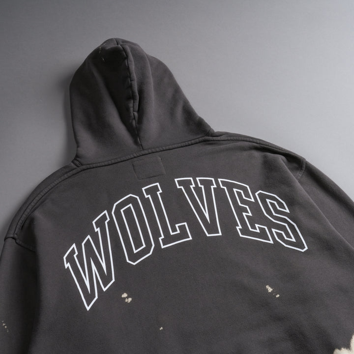 Through Our Eyes "Vintage Pierce" Hoodie in Wolf Gray Beneath Us Acid Wash