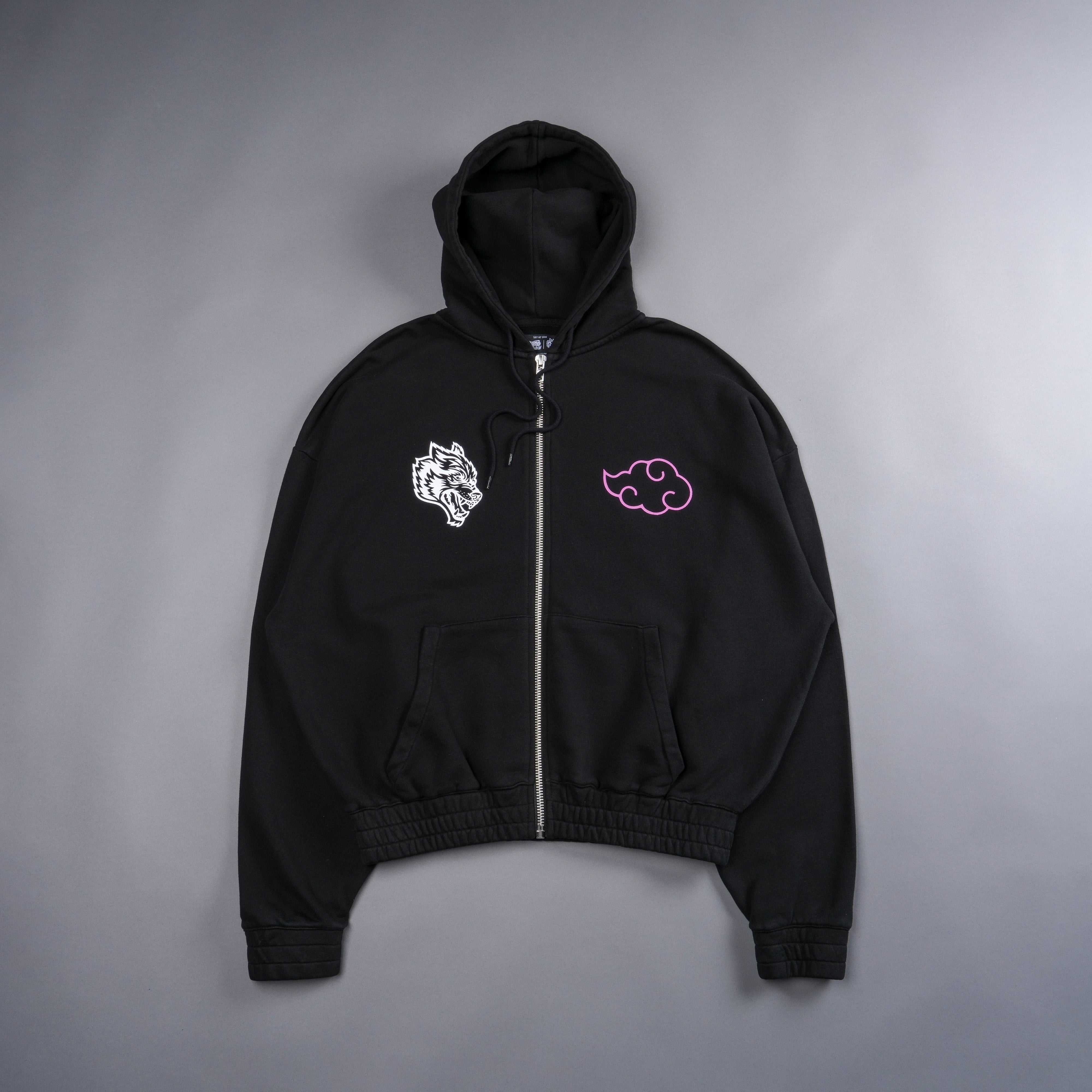 Akatsuki She "Chambers" Zip Hoodie in Black/Magenta
