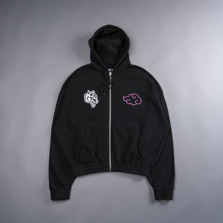 Akatsuki She "Chambers" Zip Hoodie in Black/Magenta