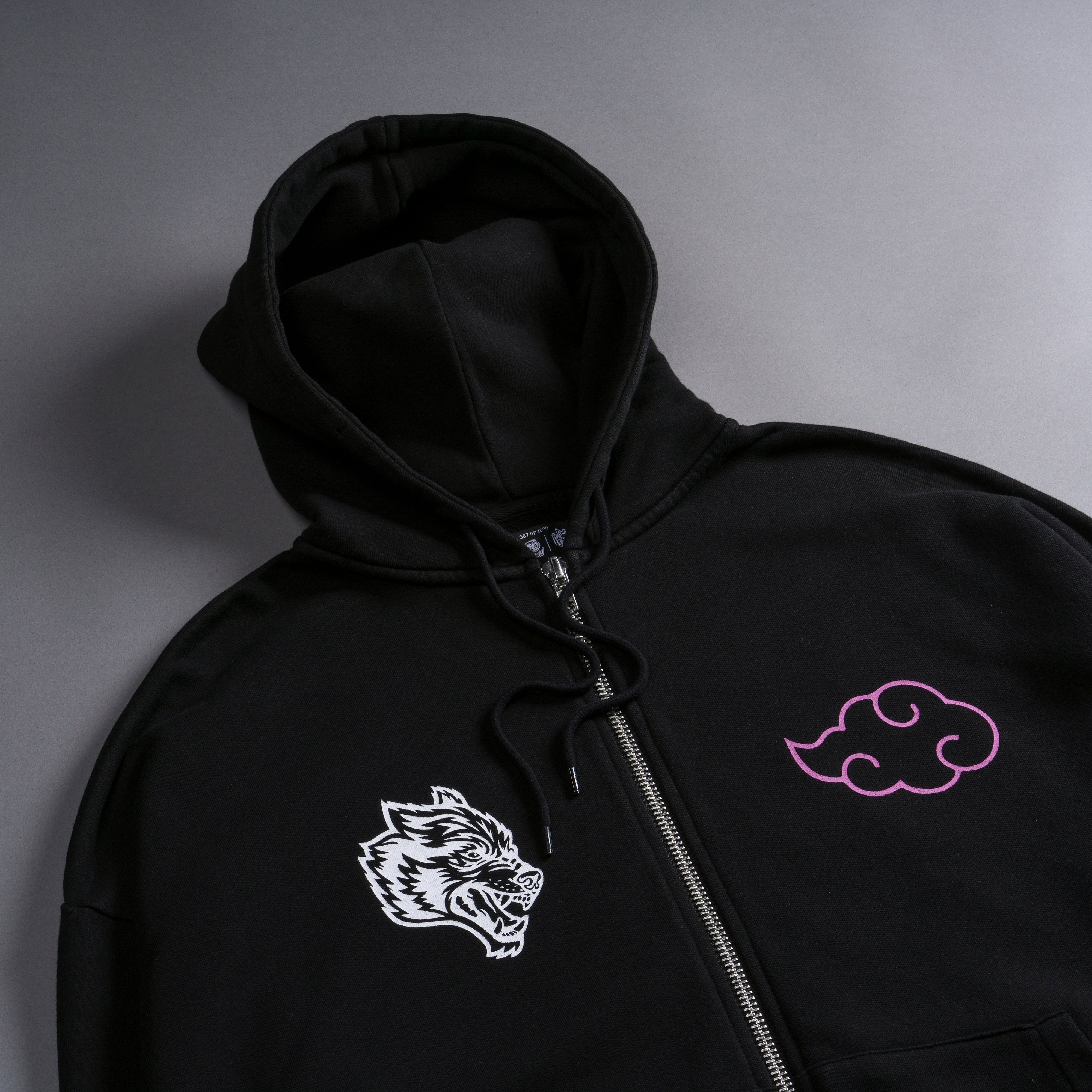 Akatsuki She "Chambers" Zip Hoodie in Black/Magenta