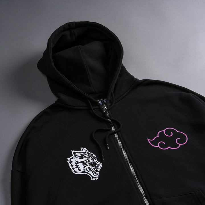 Akatsuki She "Chambers" Zip Hoodie in Black/Magenta