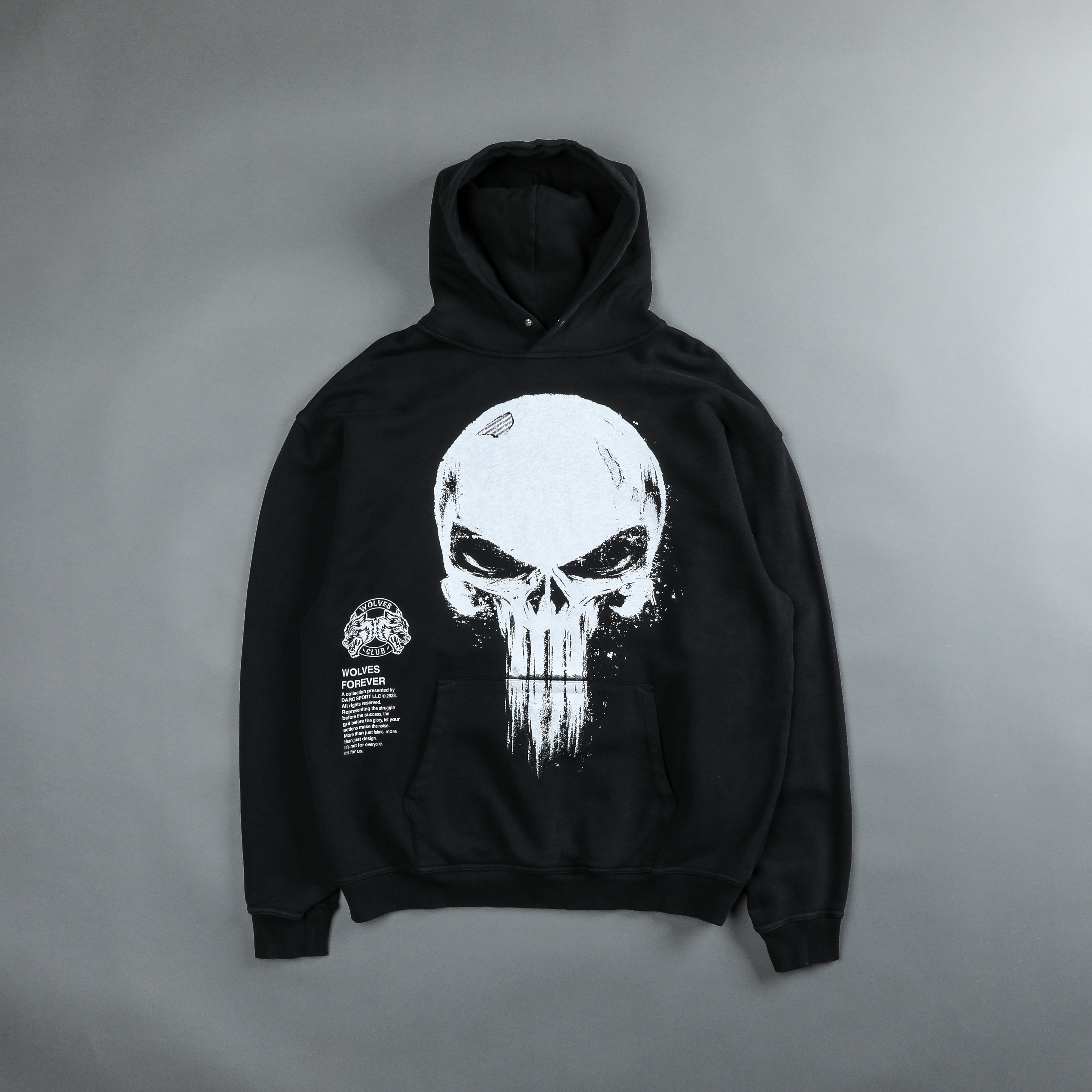 Black cheap punisher hoodie