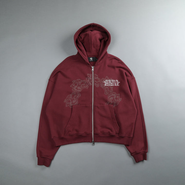 Surrounded Darco Double Zip Hoodie in Red Fog