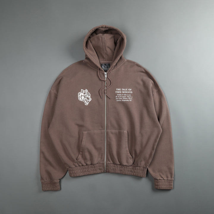 Southwest Paisley "Vintage Chambers" Zip Hoodie in Mojave Brown