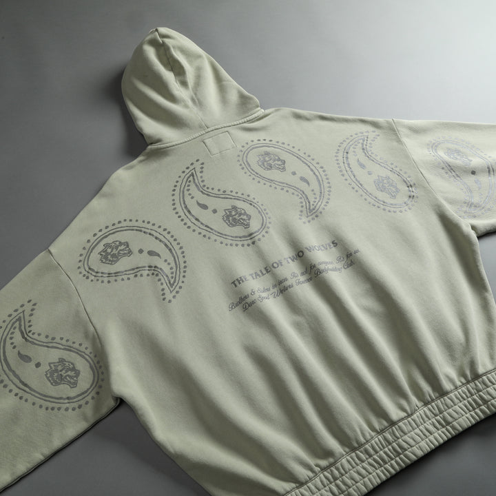 Southwest Paisley "Vintage Chambers" Zip Hoodie in Cactus Gray
