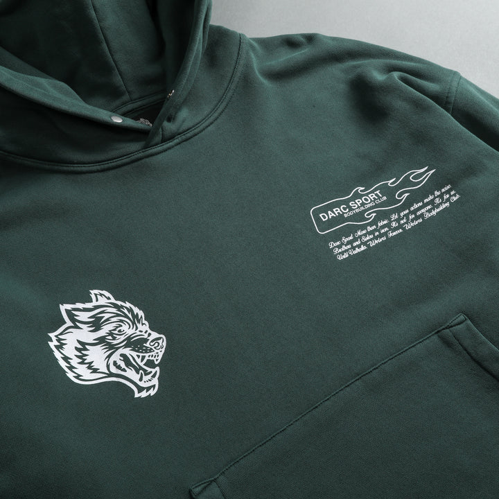 Move Fast "Box Cut" Hoodie in Norse Green