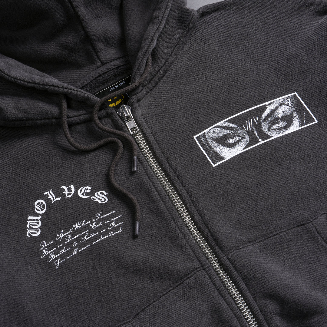 Villain "Chambers" (Cropped) Zip Hoodie in Wolf Gray