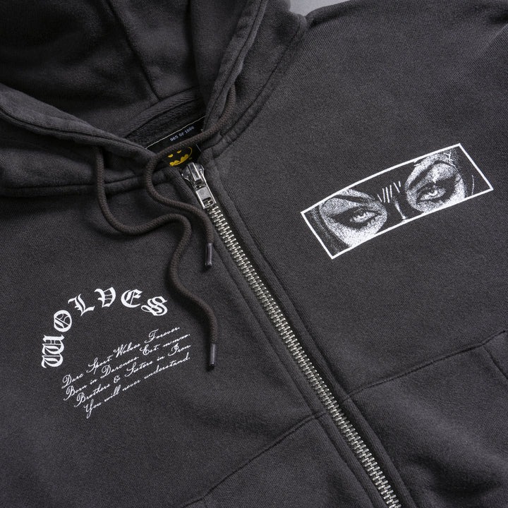 Villain "Chambers" (Cropped) Zip Hoodie in Wolf Gray