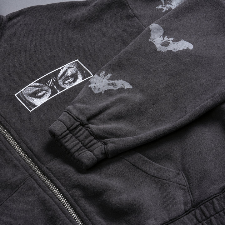 Villain "Chambers" (Cropped) Zip Hoodie in Wolf Gray