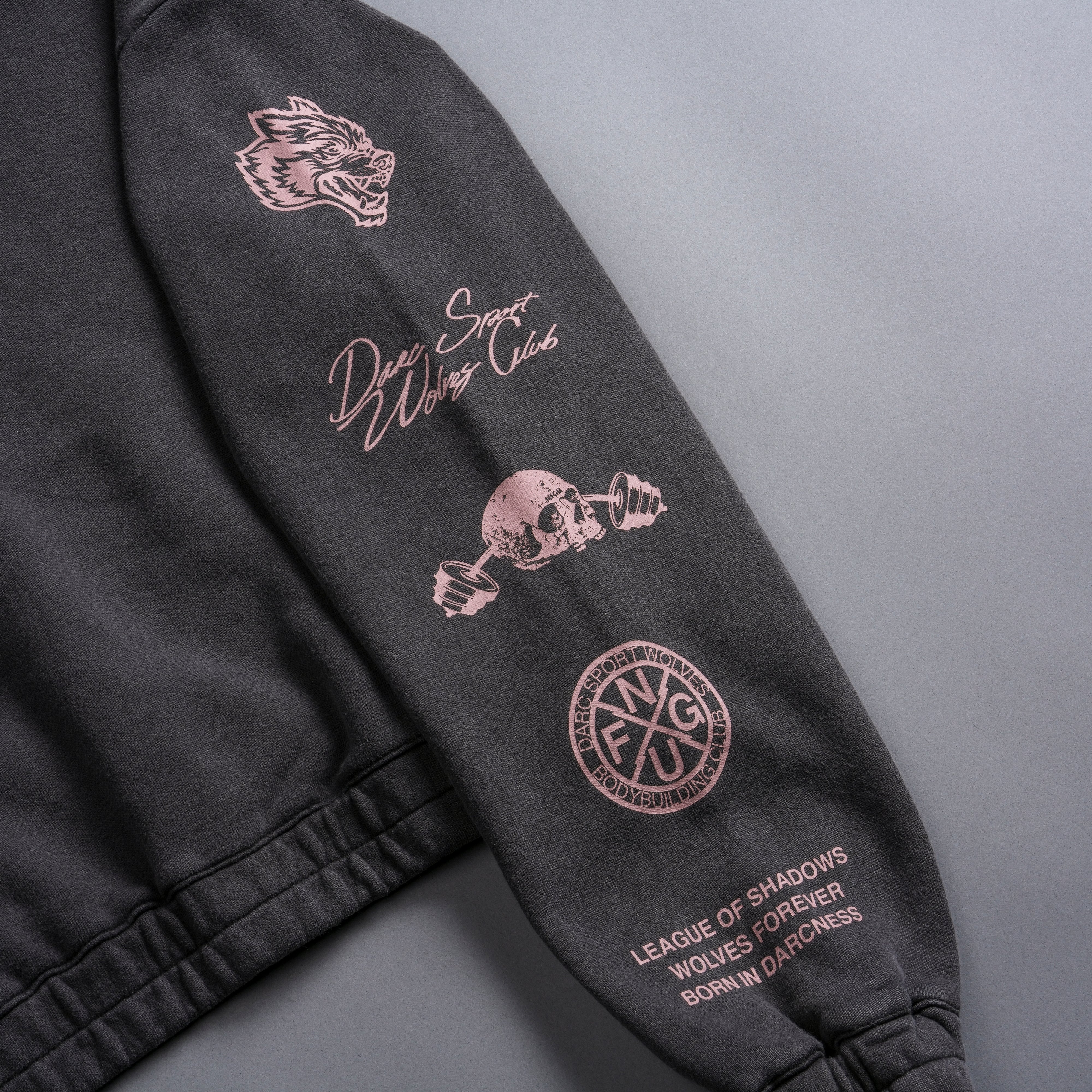 Villain "Chambers" (Cropped) Zip Hoodie in Wolf Gray