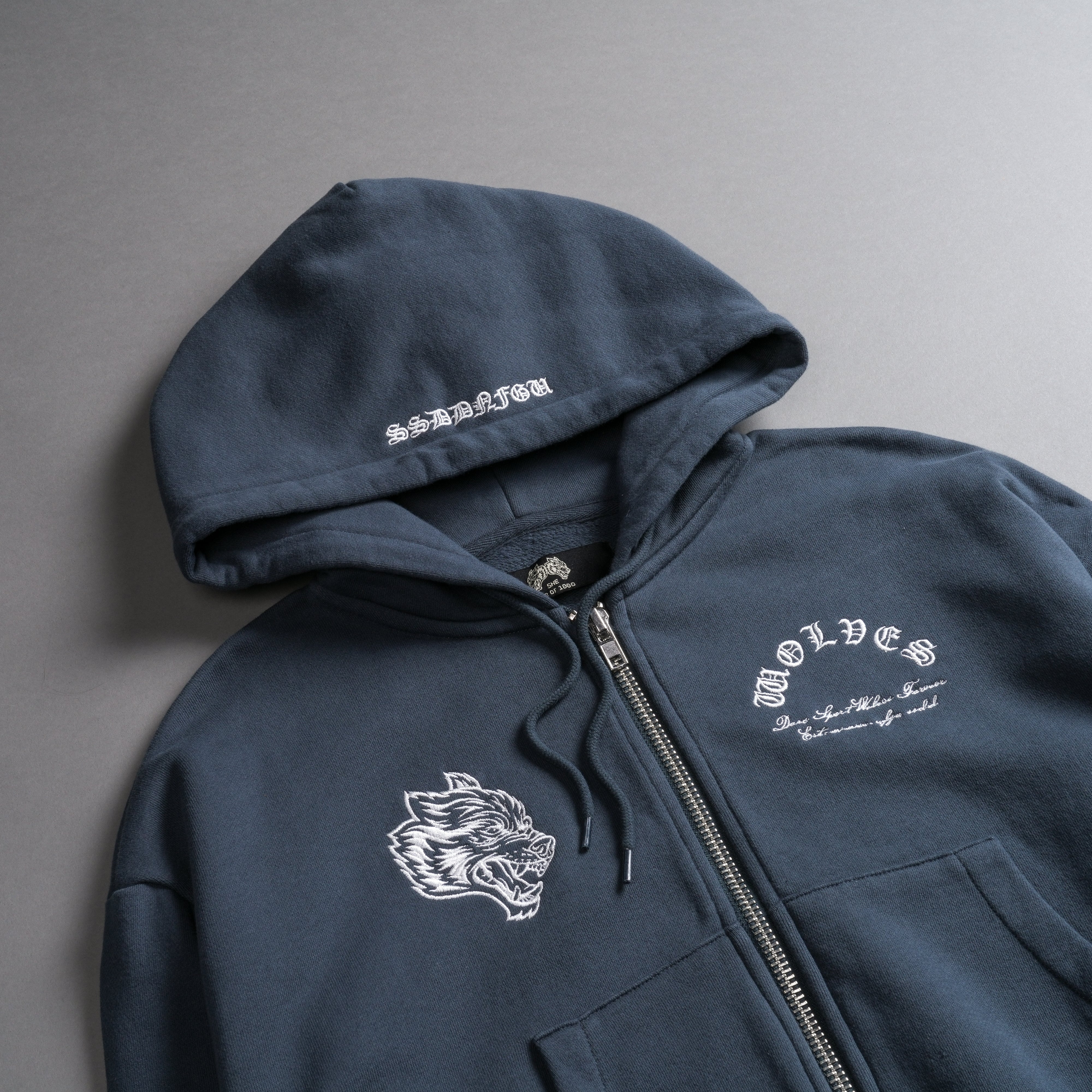 The Way "Chambers" (Cropped) Zip Hoodie in Darc Blue
