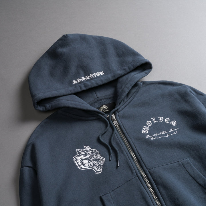 The Way "Chambers" (Cropped) Zip Hoodie in Darc Blue