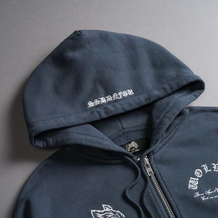 The Way "Chambers" (Cropped) Zip Hoodie in Darc Blue