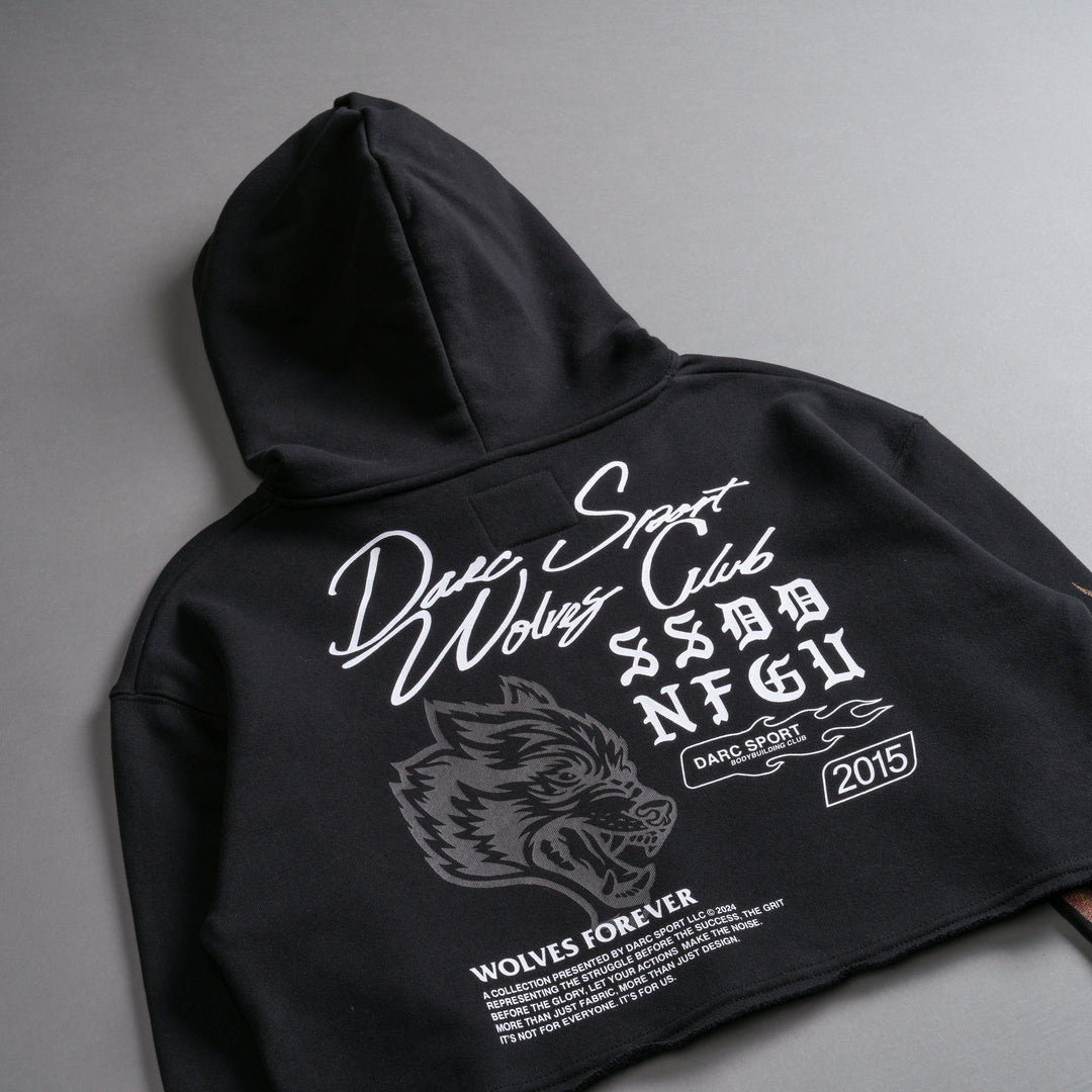 The Fire Within "Vintage Pierce" (Cropped) Hoodie in Black