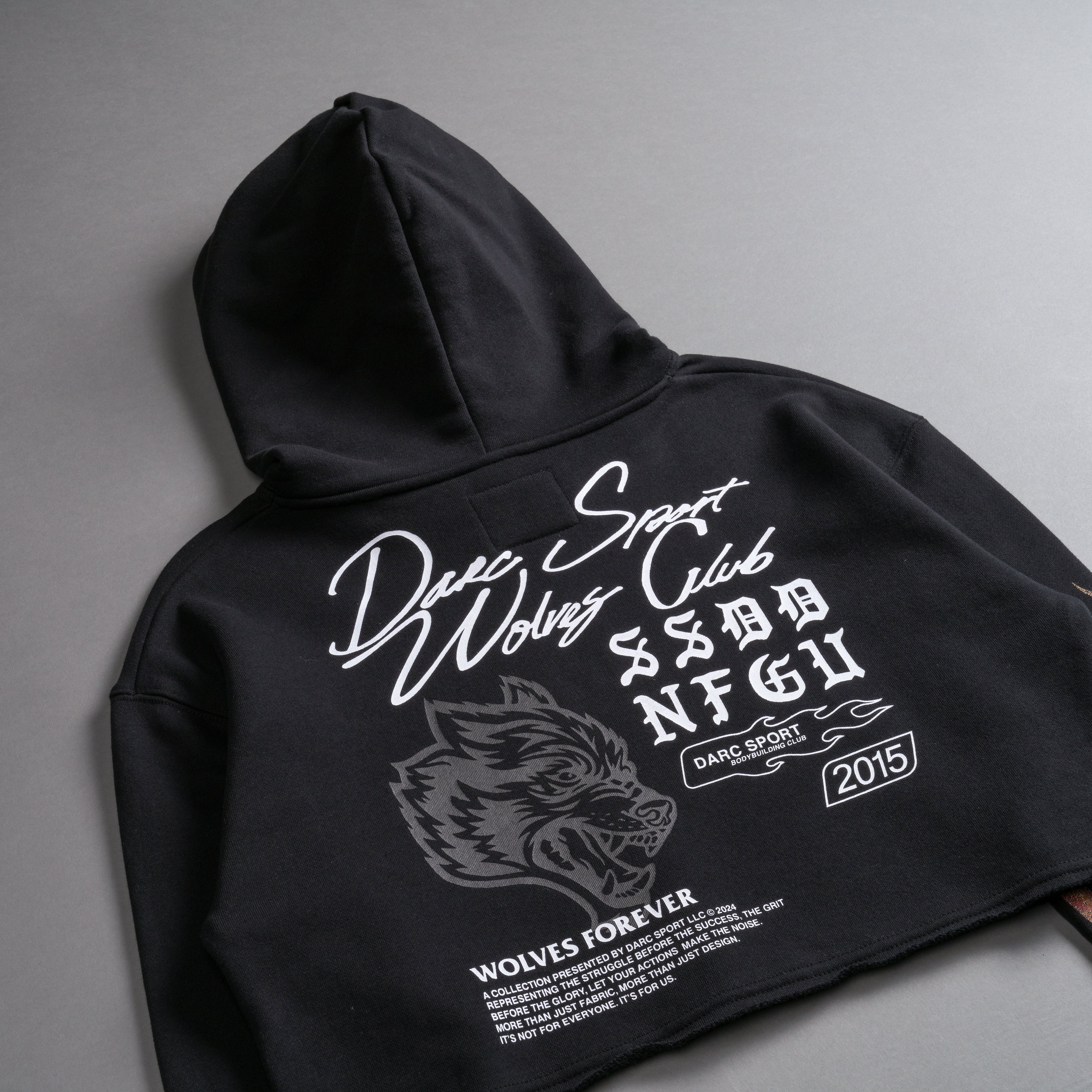 The Fire Within "Vintage Pierce" (Cropped) Hoodie in Black