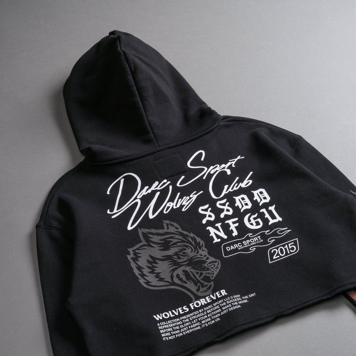 The Fire Within "Vintage Pierce" (Cropped) Hoodie in Black