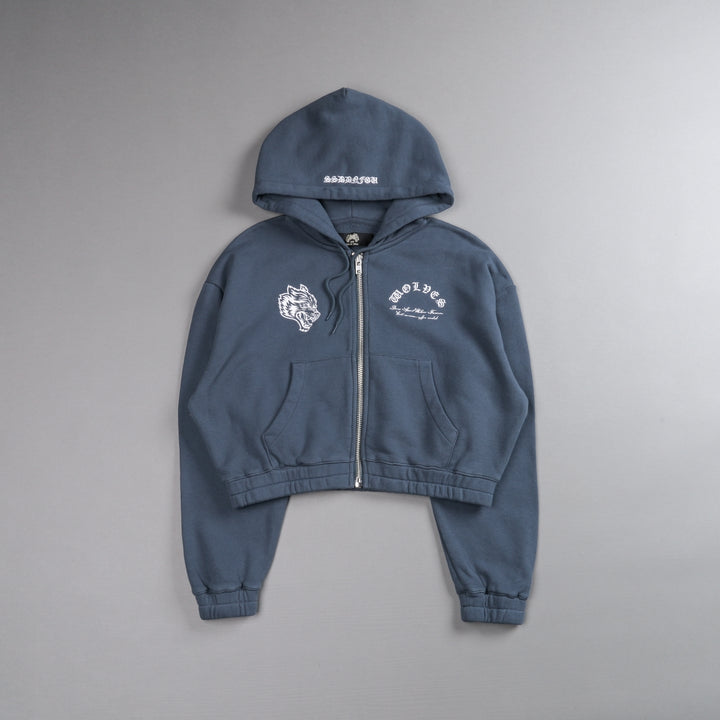 The Way "Chambers" (Cropped) Zip Hoodie in Darc Blue