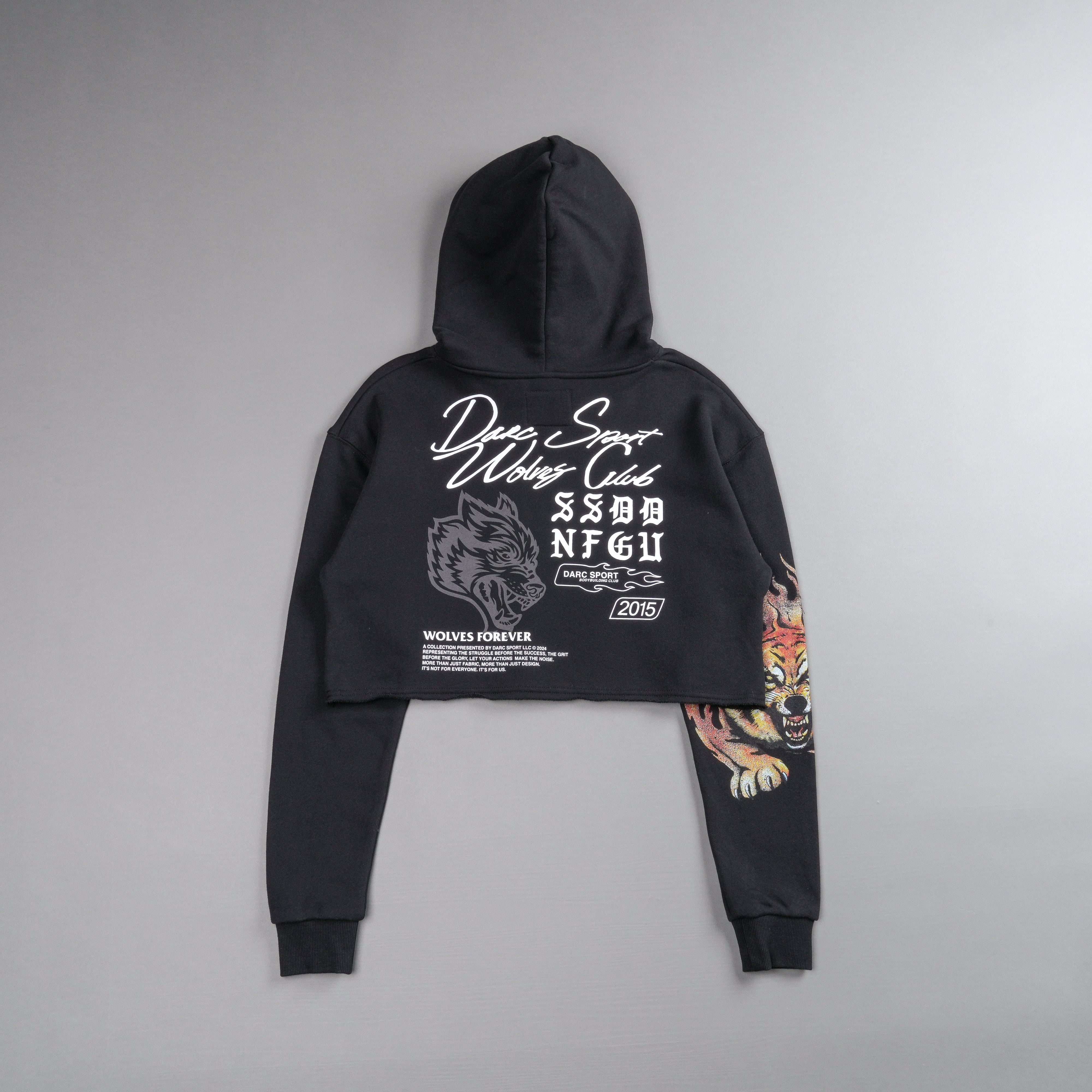 The Fire Within "Vintage Pierce" (Cropped) Hoodie in Black