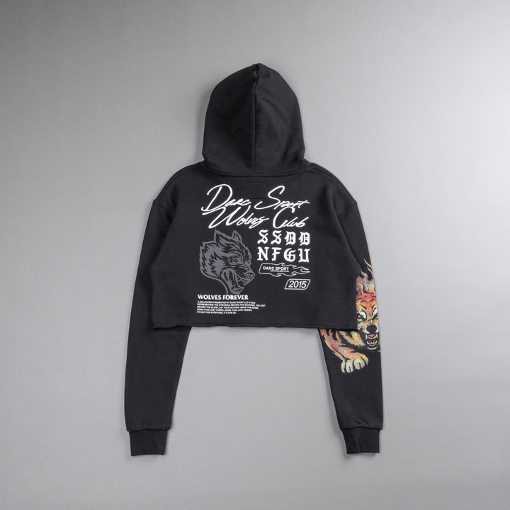 The Fire Within "Vintage Pierce" (Cropped) Hoodie in Black