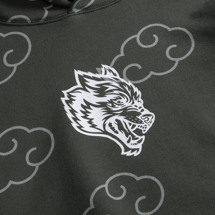 Floating "Utah" (Cropped) Hoodie in Pine Green