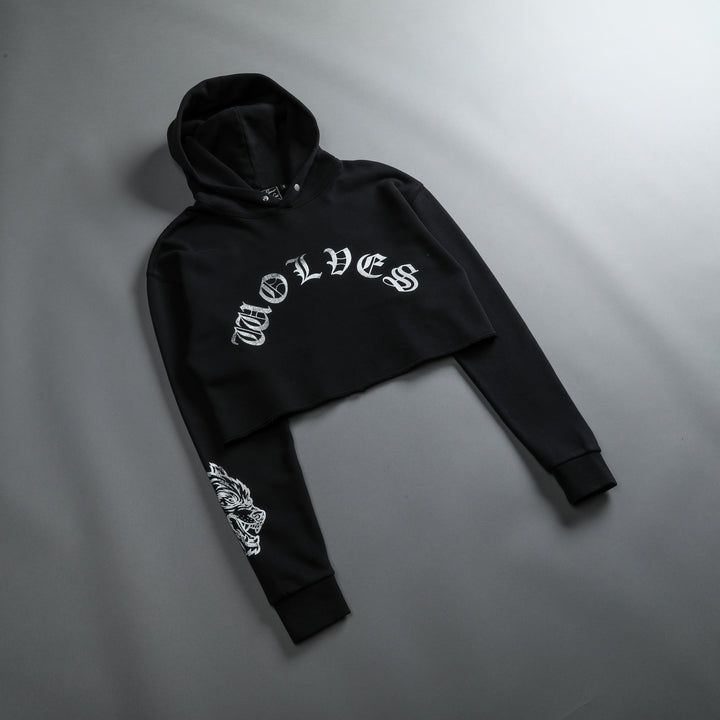 Riders On The Storm "Vintage Pierce" (Cropped) Hoodie in Black