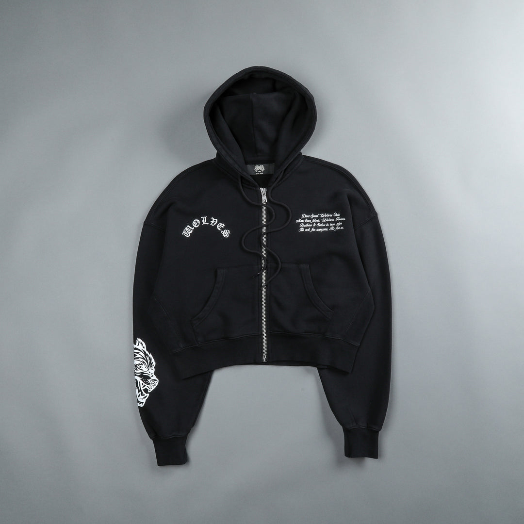 Always Riding "Sage" (Cropped) Zip Hoodie in Black