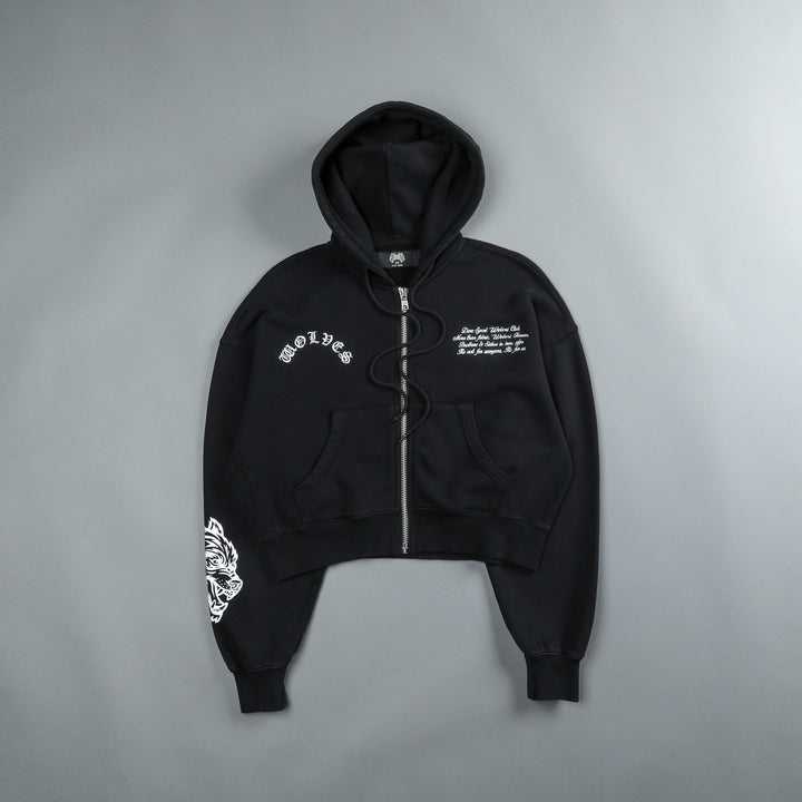 Always Riding "Sage" (Cropped) Zip Hoodie in Black