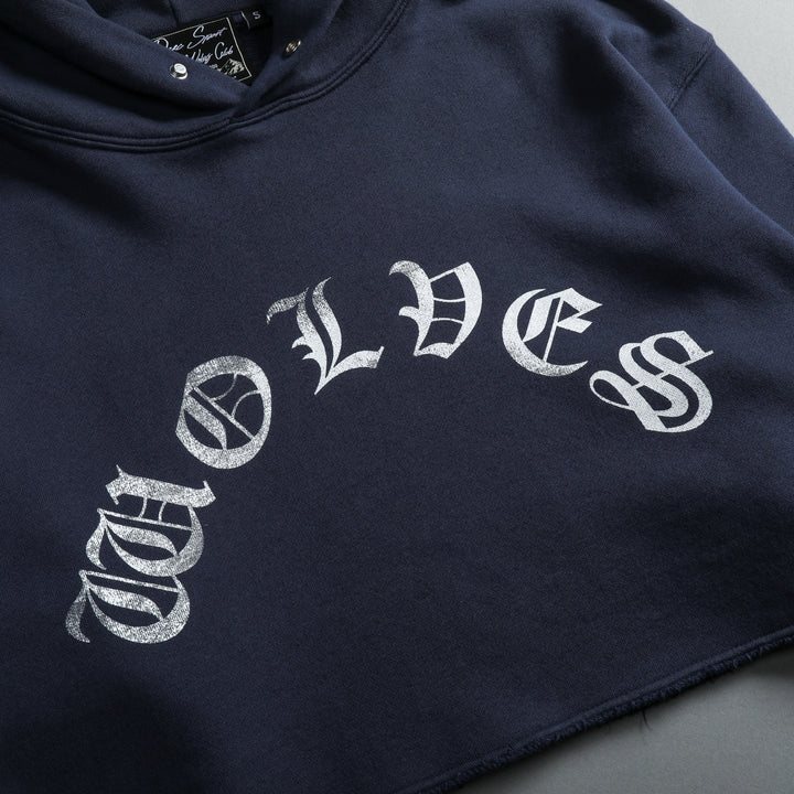 Riders On The Storm "Vintage Pierce" (Cropped) Hoodie in Storm Blue