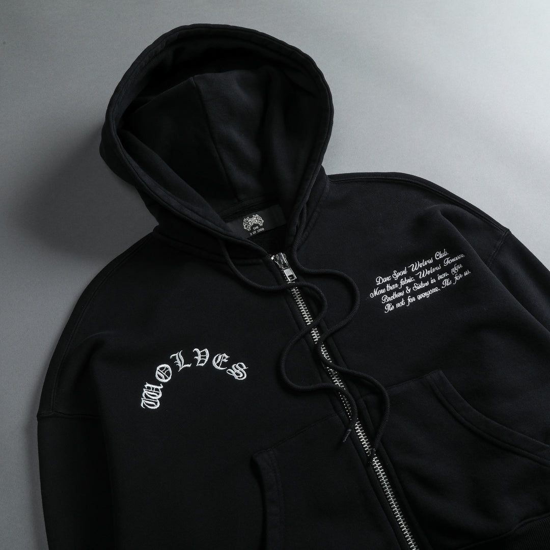 Always Riding "Sage" (Cropped) Zip Hoodie in Black