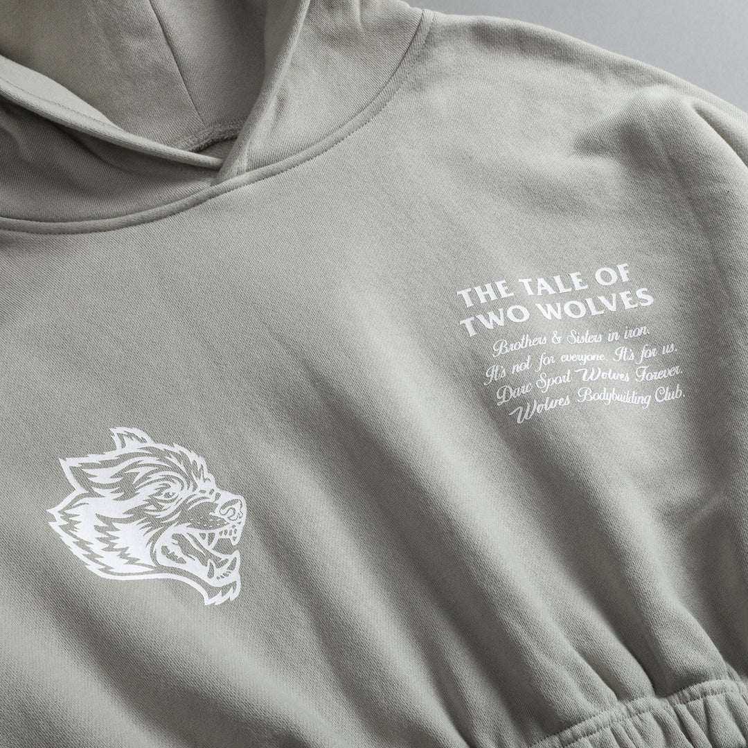 Southwest Paisley "McCauley" (Cropped) Hoodie in Cactus Gray