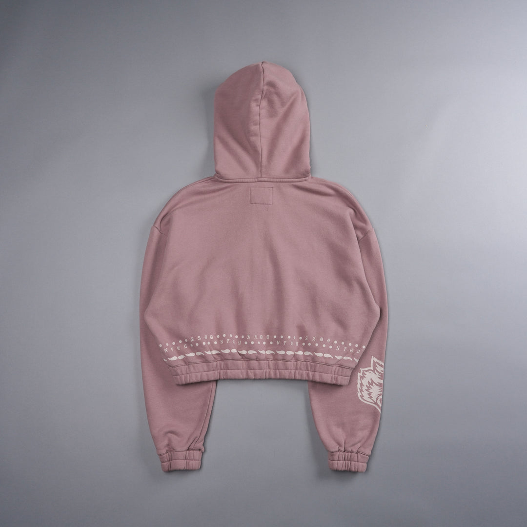 Western Wolves "Vintage Chambers" (Cropped) Zip Hoodie in Midnight Mauve