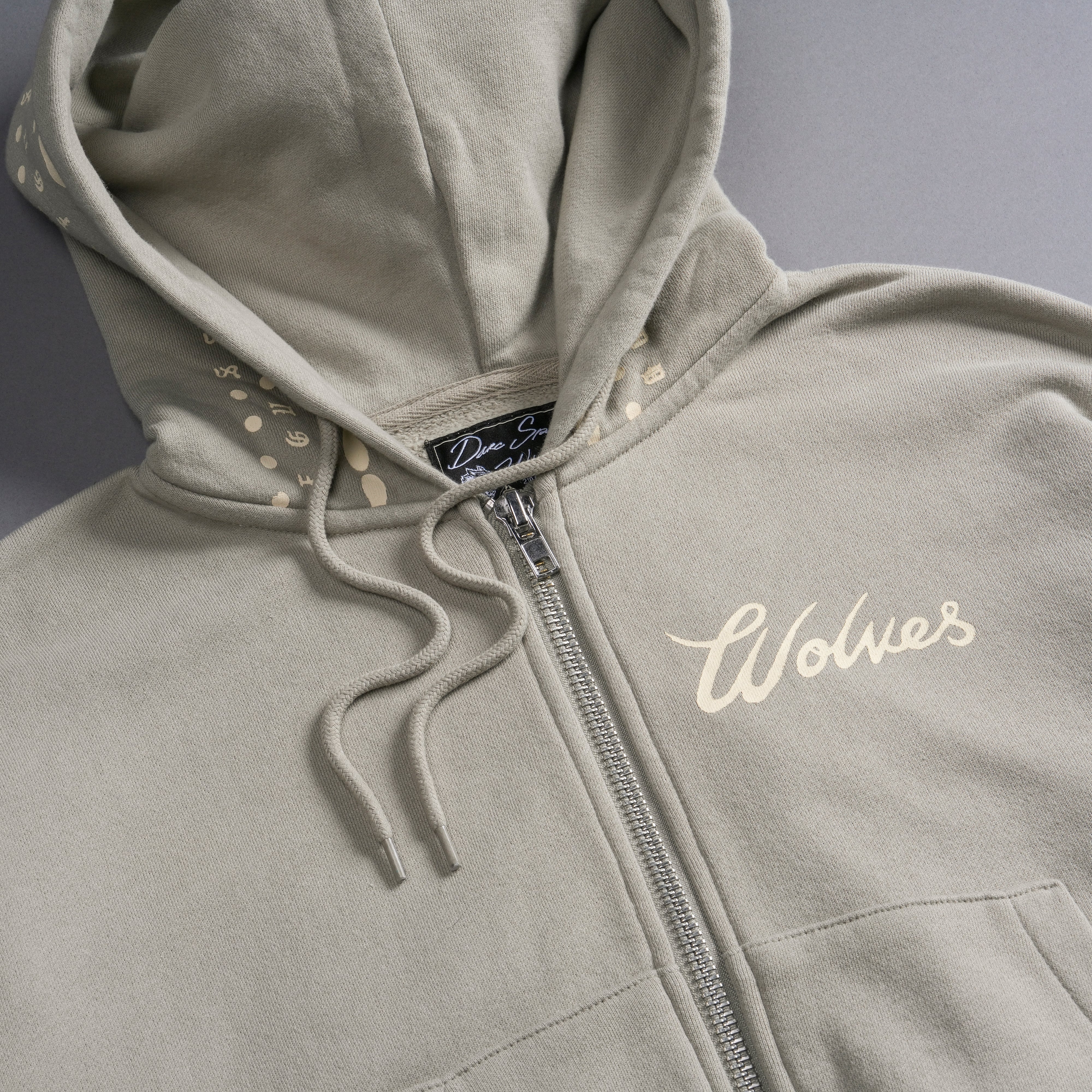 Western Wolves "Vintage Chambers" (Cropped) Zip Hoodie in Cactus Gray