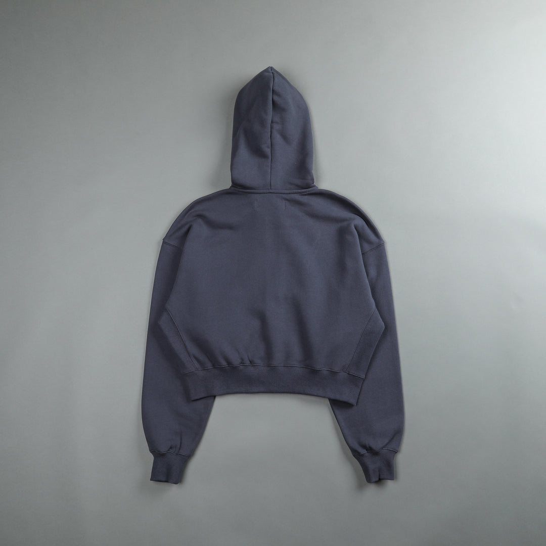 The Spirit "Sage" (Cropped) Zip Hoodie in Midnight Blue