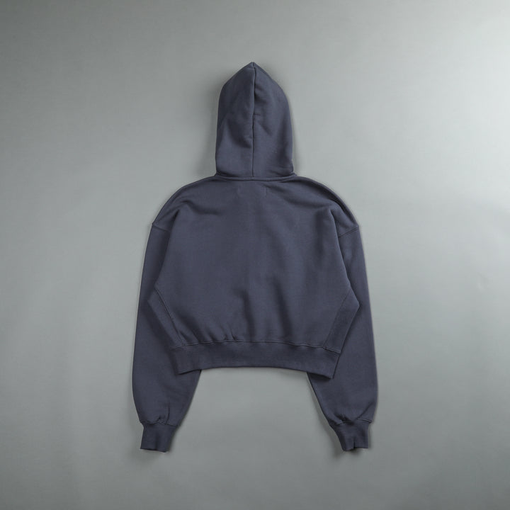 The Spirit "Sage" (Cropped) Zip Hoodie in Midnight Blue