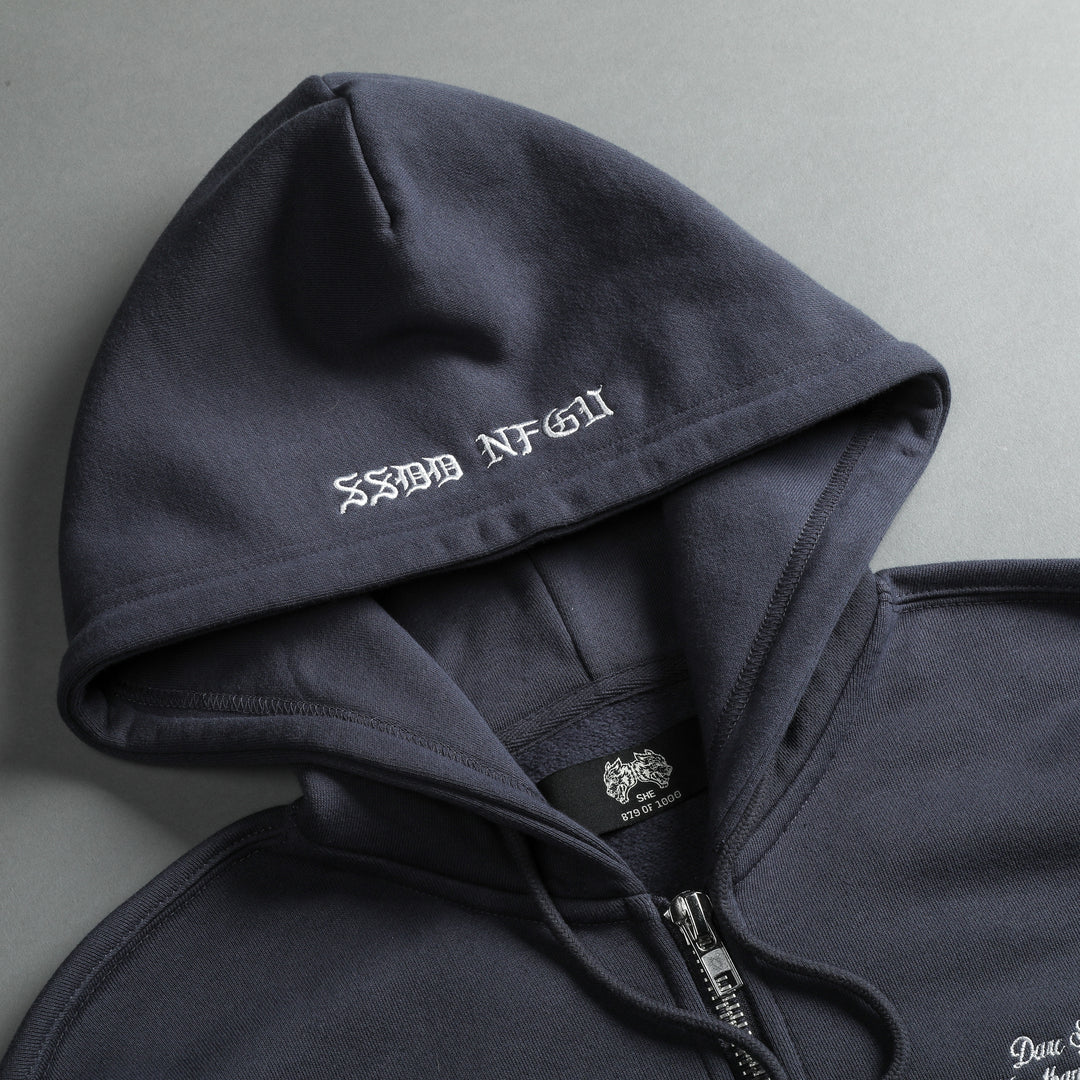 The Spirit "Sage" (Cropped) Zip Hoodie in Midnight Blue