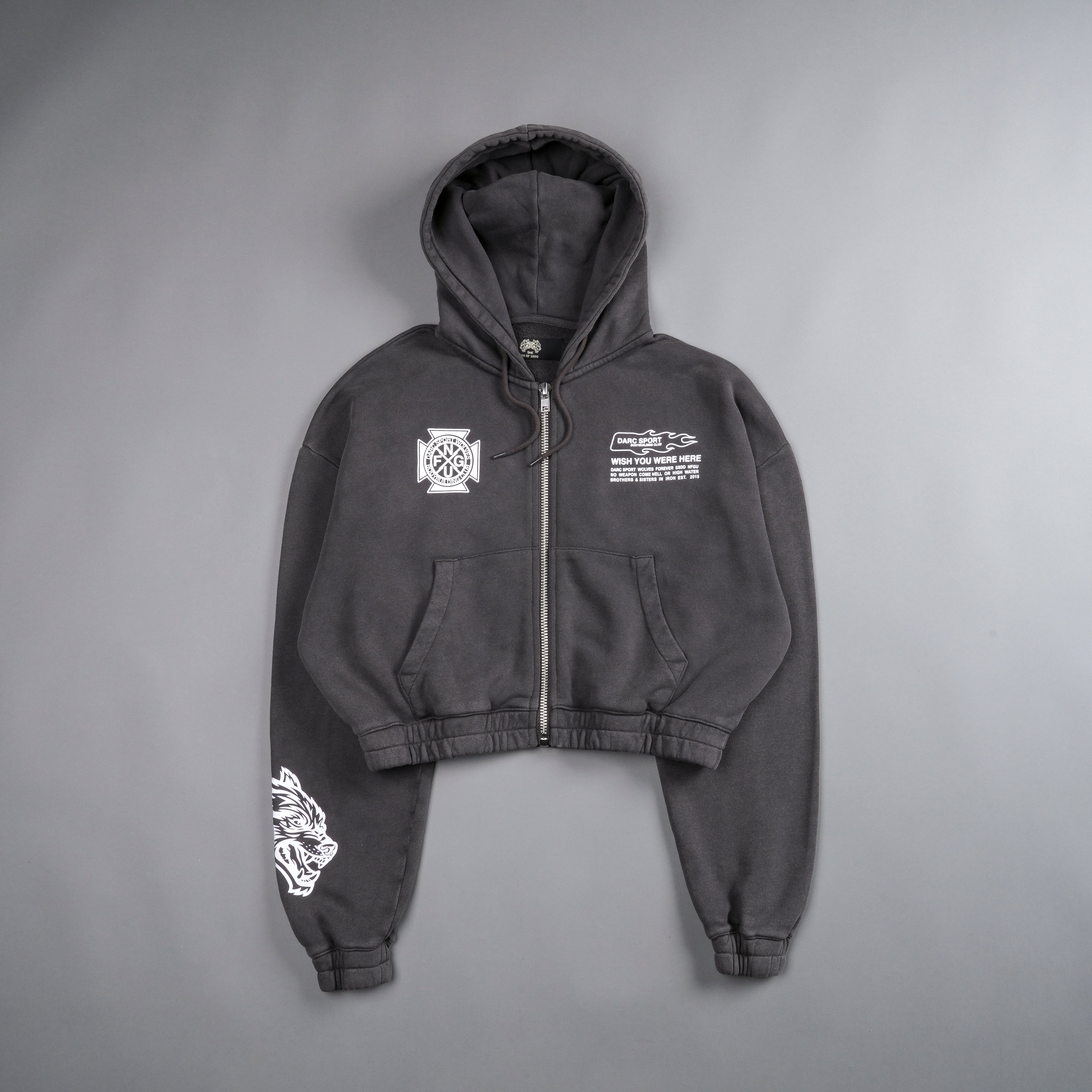 Stairs "Chambers" (Cropped) Zip Hoodie in Wolf Gray