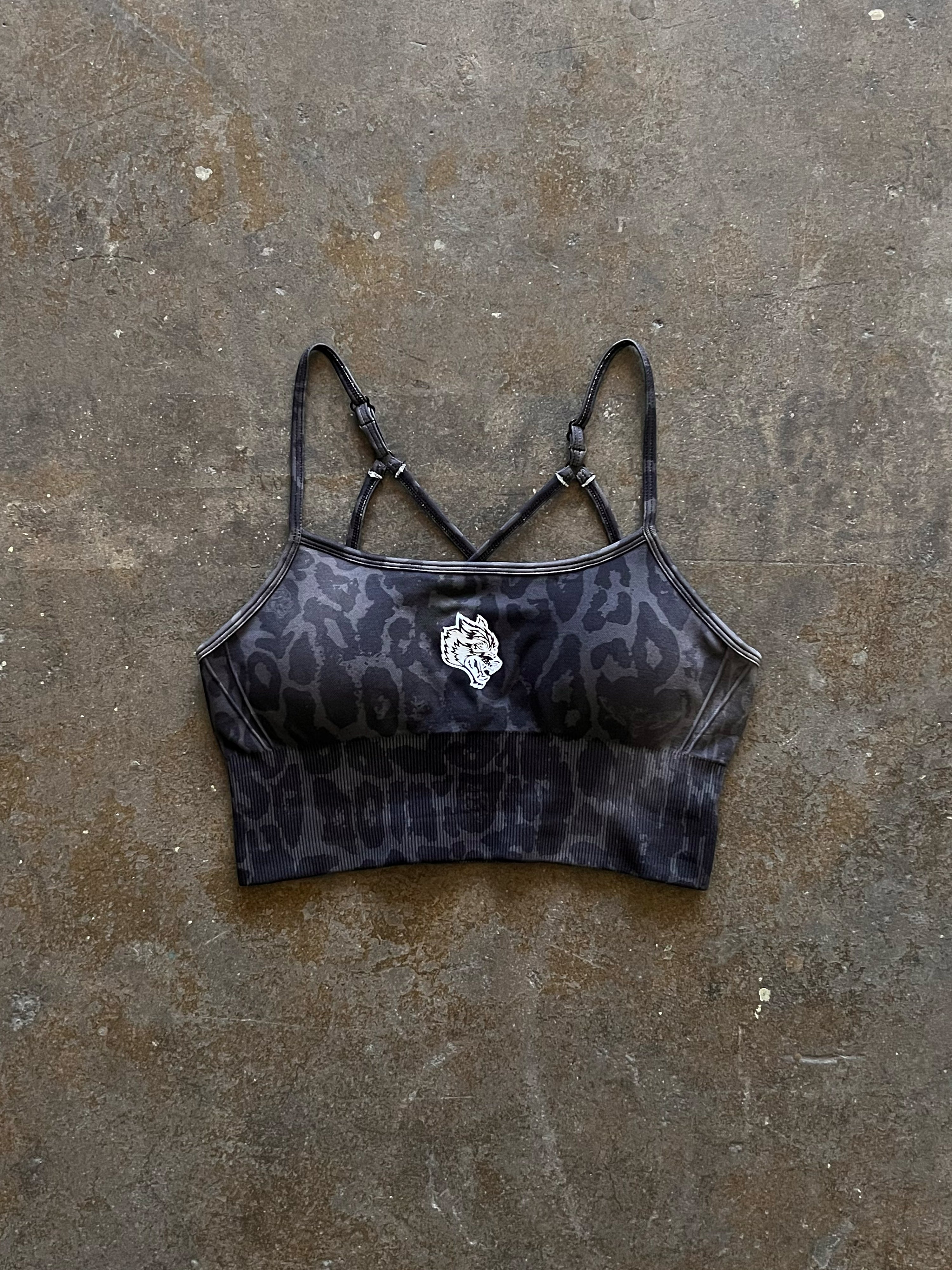 Hesh V2 "Everson Seamless" Huxley Bra in Charcoal Leopard